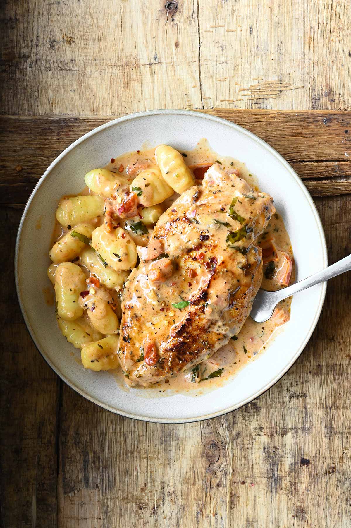 Marry Me Chicken & Dumpling Skillet from THE MINDFUL DISH